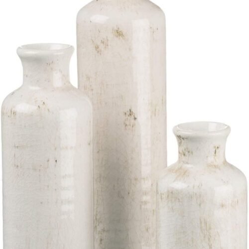 White Ceramic Vase Set, Farmhouse Decor, Home Decorative Vase, Vases For Your Kitchen, Bedroom, Office, Living Room, Bathroom, & Shelf Centerpiece Table Decorations