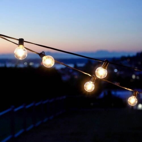 Led Outdoor Bistro String Lights - Black