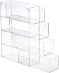 Acrylic Drawer Organizer Glasses Cushion Multiple Pairs Clear Desktop Drawers Box with 4 Pull Out Drawers Sunglasses Display Cushion Eyeglass Storage Organizer for Glasses Jewelry