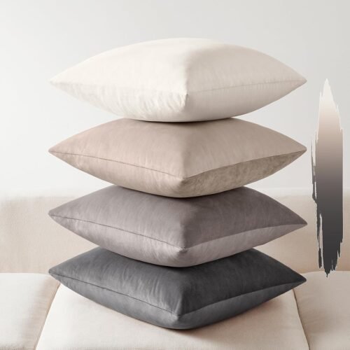 Solid Color Velvet Decorative Throw Pillow Set (4-Piece)