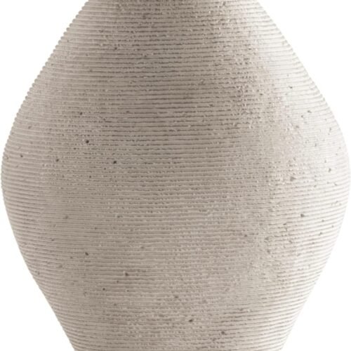 12" Modern Distressed Polyresin Vase, Antique Tan