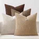 Striped Corduroy Decorative Throw Pillow Set (4-Piece)