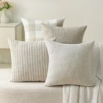 Linen Plaid Decorative Throw Pillow Set (4-Piece)