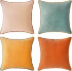 Double-Sided Velvet Decorative Throw Pillow Set (4-Piece)