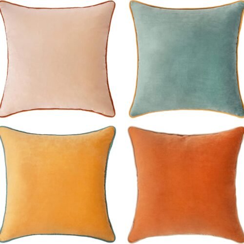 Double-Sided Velvet Decorative Throw Pillow Set (4-Piece)