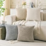 Neutral Corduroy Decorative Throw Pillow Set (4-Piece)